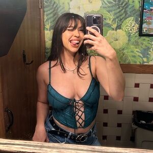 Green corset from urban outfitters